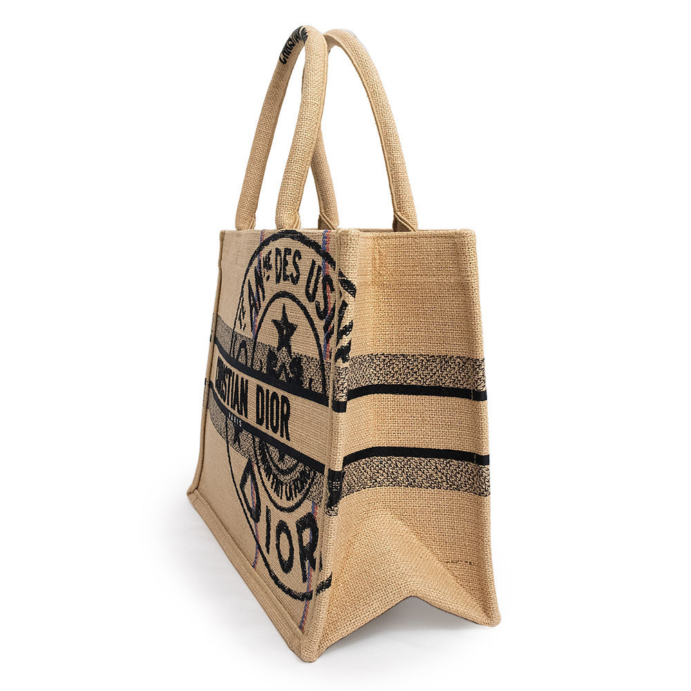 Christian Dior Book Tote Bag Canvas Beige Black - Picture 4 of 9
